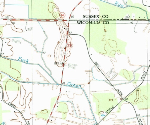 Candidate B, spanning the state line. U.S. Geological Survey, 1992.